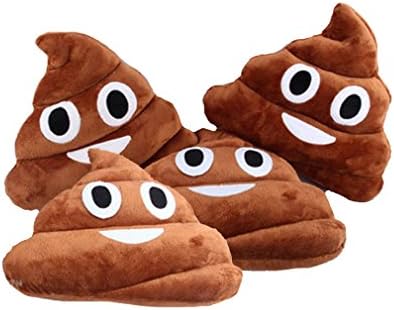 Cute Emoji Cushion Funny Poo Shape Pillow Stuff Doll Toy Xmas Christmas Gift (Round Eyes)