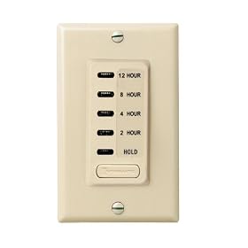 Intermatic EI230LA 2/4/8/12 Hour SPST 1800-Watt Electronic In-Wall Countdown Timer, Light Almond