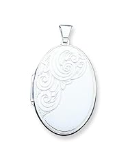 Sterling Silver Scroll Oval Locket