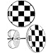 Body Candy Stainless Steel Black and White Checkered Stud Earrings