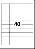 Produkt-Bild: Sigel LA106 Universal-Etiketten, wei&szlig;, (Ink/Laser/Copy), 48,5 x 25,4 mm (auf DIN A4-B&ouml;gen), 1000 Etiketten = 25 Blatt