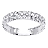 18K White Gold Diamond 1.00ct Wedding Band - Sizes 5-13