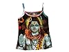 Yoga Tee Shirt Lord Shiva Print Hippie with Straps Xs Cotton Tank Top
