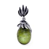 Certified Genuine Caribbean Amber and Sterling Silver Flower Pendant