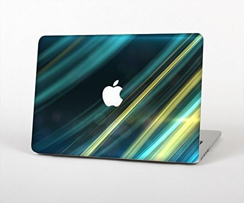 The Teal & Yellow Abstract Glowing Lines Top Lid And Inside Keyboard Skin Set for the Apple MacBook Pro 13" (Without Retina Display)