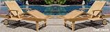 New Steamer Teak Knee Fold Multi Position Sun Chaise Lounger