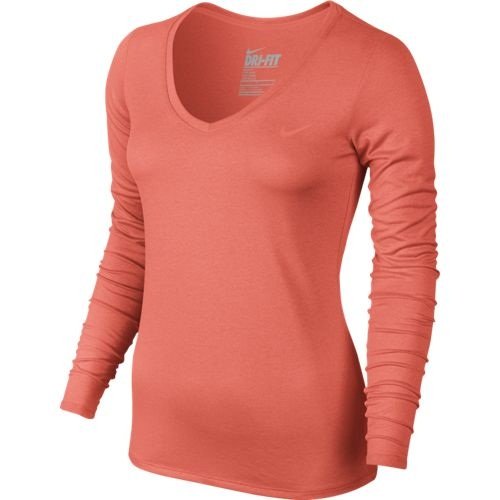 Nike Women's Legend Long Sleeve V-Neck Training Shirt (M, 680 Lt Wild Mango)