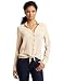 Eight Sixty Women's Long Sleeve Tie Front Blouse, Toasted Almond, Large-visli Cheap Deals