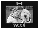 UPC 885422009325 product image for Malden Black Wood Expression Picture Frame, Woof, 4 by 6-Inch | upcitemdb.com