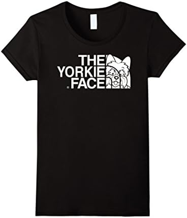 Women's Yorkie T-shirt , The Yorkie face Large Black