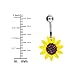 BodyJ4You Stunning Sunflower Belly Button Ring 14G