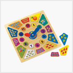 Wooden Clock And Numbers Puzzle