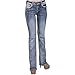 Sexy Couture Women's S139-PB Dark Wash Rhinestone Stitched Boot Cut Jeans