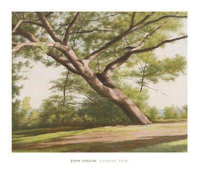 Leaning Tree, 2003 HIGH QUALITY CANVAS Print With Light Added BRUSHSTROKES John Folchi 34x29