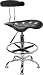 Office Products : Black and Chrome Bar Stool Height Drafting Stool with Tractor Seat [LF-215-BLK-GG]
