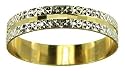 9ct 2 Colour Gold 4mm Light Flat Diamond Cut Wedding Ring