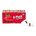 3M 6006PK Transparent Glossy Tape 3/4 x 36 Yards 1 in.Core Clear Six per Box
