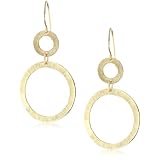 Sparkling Sage Double Circle Gold Tone Earring