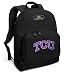 TCU Logo Backpack Black Texas Christian University for Travel or School Bags - BEST QUALITY Unique Gifts For Boys, Girls, Adults, College Students, Men or Ladies