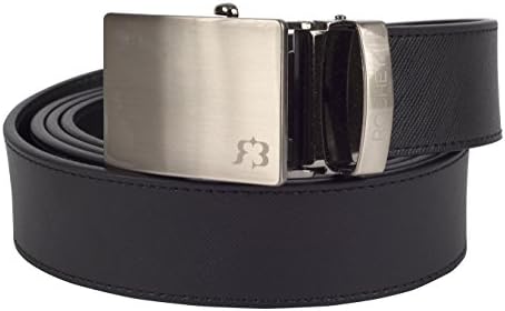 Rochet Belt Men's Genuine Leather Ratchet Dress Belt with Automatic Buckle (The Original Black)