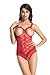 Amoretu Womens Lingerie Sheer Cupless Teddy Crotchless Lace Bodysuits