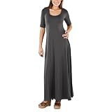 Mossimo® Black: Elbow Length Sleeve Maxi Dress - Charcoal 