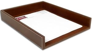 Rustic Brown Leather Letter Tray