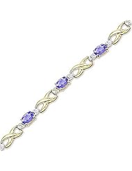 14kt Yellow Gold Oval Tanzanite and Diamond Bracelet