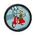 Sock Monkey Vespa Scooter Wall Clock