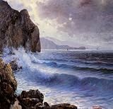 12X16 inch Pratella Attilio A Rocky Coast Canvas Art Reproduction