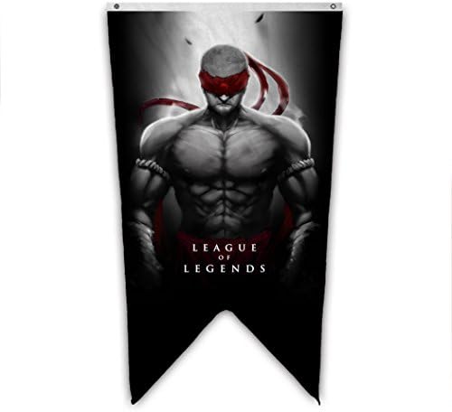 Indoor/Outdoor League of Legends Lee sin Garden Banners Black Bandana Dovetail Flag Double Sided