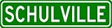 SCHULVILLE Sign - Personalized SCHUL Last Name Sign - Aluminum - 6 x 24 Inches