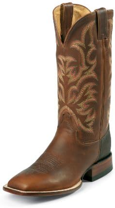 Justin Aqha Men's Worn Saddle Remuda Boot Mahogany 11 EE US