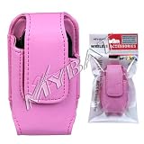 Pink Leather Vertival Cover Pouch Belt Clip for LG CE110