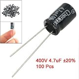 8 x 12mm 4.7uF 400V 20% Aluminum Electrolytic Capacitors 100 Pcs