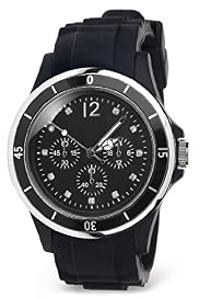 Round Face Diamanté Analogue Sports Watch