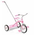 Radio Flyer Girls Classic Pink Tricycle with Push Handle