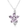 Sterling Silver Amethyst & Diamond Accent Flower Pendant, 18"