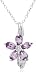 Sterling Silver Amethyst & Diamond Accent Flower Pendant, 18"