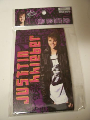 Justin Bieber Flip Top Note Pad ~ Smiles on Purple