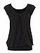 Bepei Women Hip Length V Neck Top Solid Short Sleeve T Shirt Tunic Blouse