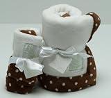 Pickles Baby Ultra Soft Set of Blanket & Blankie in Chocolate Brown Polka Dot GumDrop