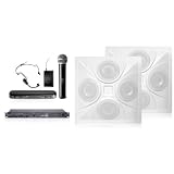 Wireless Conference Room Sound System 2 Ceiling Speakers, Mixer Amp, Shure Wireless Dual Headset/Handheld Microphone System