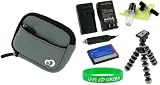 5n1 Neoprene Sleeve (Cool Grey) Case / NB-4L 900mAh Li-Ion Battery / AC DC Charger / Tripod / LCD Cleaning Kit for Canon PowerShot SD940IS Digital Camera Black