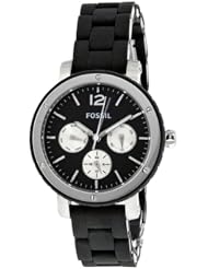 Fossil Womens BQ9408 Silicone Analog with Black Dial Watch