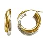 Bonded 14k Gold and Sterling Silver Two-Tone Hoop Earrings
