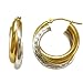 Bonded 14k Gold and Sterling Silver Two-Tone Hoop Earrings