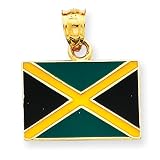 14k Enameled Jamaica Flag Pendant