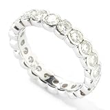 14K White or Yellow Gold Moissanite Semi-Bezel Eternity Ring