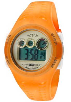 Women's Digital Multi-Function Light Orange Transparent Plastic